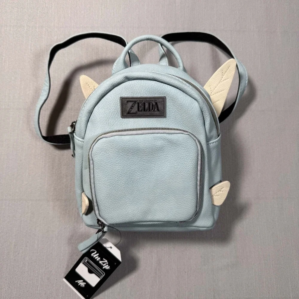 The Legend of Zelda Mini Backpack Blue Faux Leather Winged Gamer Bag New